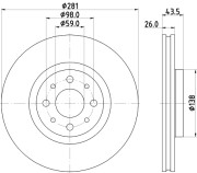 8DD 355 134-971 Brzdový kotouč PRO HELLA