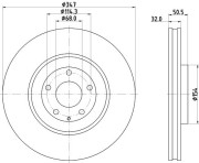 8DD 355 135-271 Brzdový kotouč PRO High Carbon HELLA