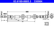 83.6169-0685.3 Brzdová hadice ATE