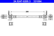 24.5247-0205.3 Brzdová hadice ATE
