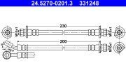 24.5270-0201.3 Brzdová hadice ATE