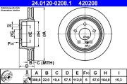 24.0120-0208.1 Brzdový kotouč ATE