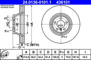 24.0136-0101.1 Brzdový kotouč ATE