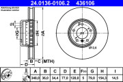 24.0136-0106.2 Brzdový kotouč ATE