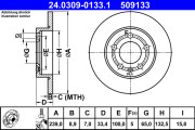 24.0309-0133.1 Brzdový kotouč PowerDisc ATE