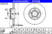 24.0315-0105.1 Brzdový kotouč PowerDisc ATE