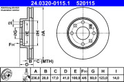 24.0320-0115.1 Brzdový kotouč PowerDisc ATE