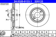 24.0320-0133.1 Brzdový kotouč PowerDisc ATE