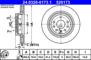 24.0320-0173.1 Brzdový kotouč PowerDisc ATE