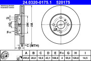 24.0320-0175.1 Brzdový kotouč PowerDisc ATE