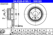 24.0320-0195.1 Brzdový kotouč PowerDisc ATE