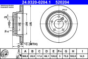 24.0320-0204.1 Brzdový kotouč PowerDisc ATE