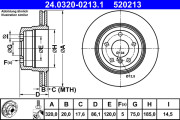 24.0320-0213.1 Brzdový kotouč PowerDisc ATE