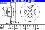 24.0320-0234.1 Brzdový kotouč PowerDisc ATE