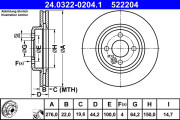 24.0322-0204.1 Brzdový kotouč PowerDisc ATE