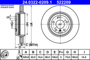 24.0322-0209.1 Brzdový kotouč PowerDisc ATE