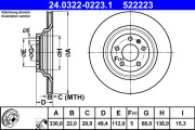 24.0322-0223.1 Brzdový kotouč PowerDisc ATE