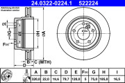 24.0322-0224.1 Brzdový kotouč PowerDisc ATE