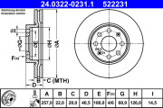 24.0322-0231.1 Brzdový kotouč PowerDisc ATE