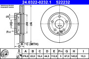 24.0322-0232.1 Brzdový kotouč PowerDisc ATE