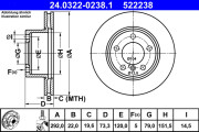 24.0322-0238.1 Brzdový kotouč PowerDisc ATE