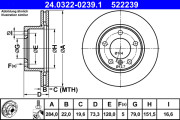 24.0322-0239.1 Brzdový kotouč PowerDisc ATE