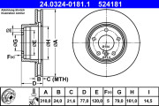 24.0324-0181.1 Brzdový kotouč PowerDisc ATE