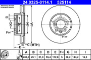 24.0325-0114.1 Brzdový kotouč PowerDisc ATE