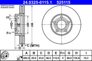 24.0325-0115.1 Brzdový kotouč PowerDisc ATE