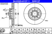 24.0325-0137.1 Brzdový kotouč PowerDisc ATE