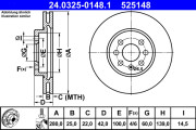 24.0325-0148.1 Brzdový kotouč PowerDisc ATE