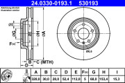 24.0330-0193.1 Brzdový kotouč PowerDisc ATE