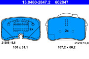 13.0460-2847.2 Sada brzdových destiček, kotoučová brzda ATE