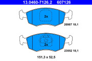 13.0460-7126.2 Sada brzdových destiček, kotoučová brzda ATE