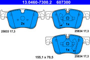 13.0460-7300.2 ATE Sada předních brzdových destiček Peugeto 308 II, C4 II Picasso, Grand Picasso, C4 Spacetourer ATE