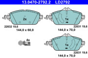 13.0470-2792.2 Brzdové destičky ATE Ceramic ATE