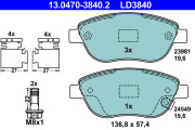 13.0470-3840.2 Brzdové destičky ATE Ceramic ATE