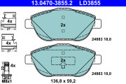 13.0470-3855.2 Brzdové destičky ATE Ceramic ATE