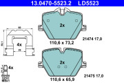 13.0470-5523.2 Brzdové destičky ATE Ceramic ATE