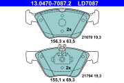 13.0470-7087.2 Brzdové destičky ATE Ceramic ATE