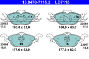 13.0470-7115.2 Brzdové destičky ATE Ceramic ATE