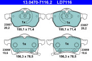 13.0470-7116.2 Brzdové destičky ATE Ceramic ATE