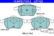 13.0470-7122.2 Brzdové destičky ATE Ceramic ATE