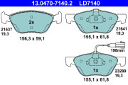 13.0470-7140.2 Brzdové destičky ATE Ceramic ATE