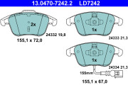 13.0470-7242.2 Brzdové destičky ATE Ceramic ATE