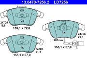 13.0470-7256.2 Brzdové destičky ATE Ceramic ATE