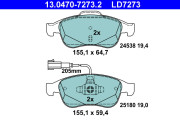 13.0470-7273.2 Sada brzdových destiček, kotoučová brzda ATE Ceramic ATE