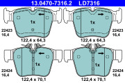 13.0470-7316.2 Brzdové destičky ATE Ceramic ATE