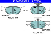 13.0470-7350.2 Sada brzdových destiček, kotoučová brzda ATE Ceramic ATE