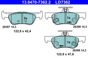 13.0470-7362.2 Sada brzdových destiček, kotoučová brzda ATE Ceramic ATE